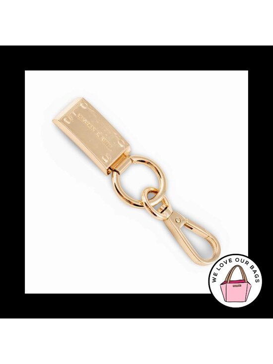 Charles & Keith Accessories - CHARLES & KEITH Gold Brass Metal Thick Rectangle Fob Bag Charm Keychain Hang Tag